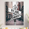 Couple's Name and Date Poster Wall Art Print Canvas on Street Sign New York City